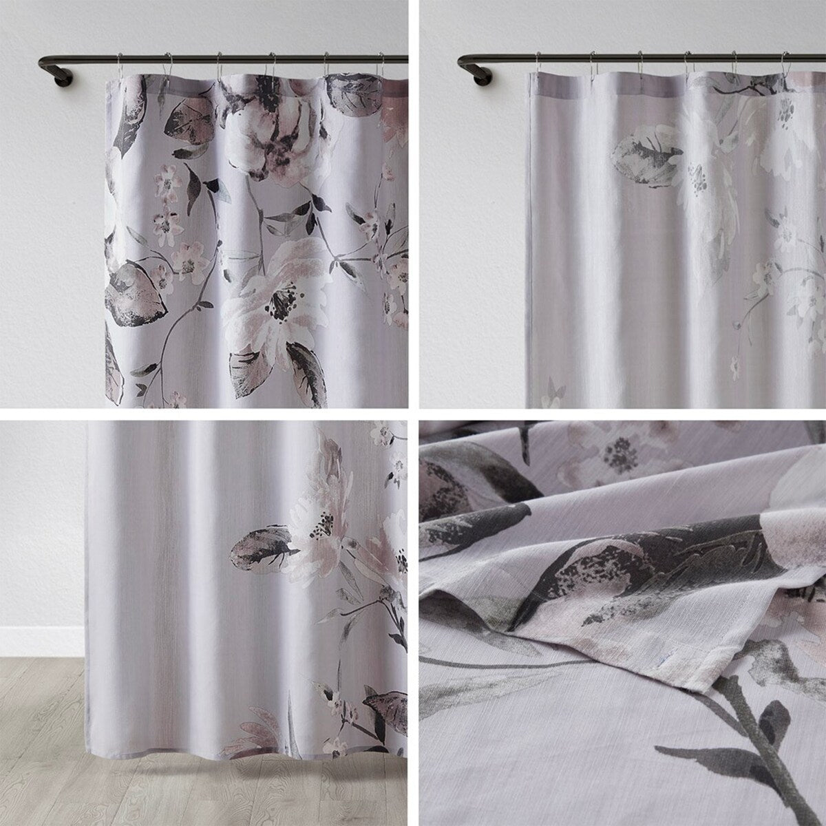 Floral Printed Cotton Shower Curtain