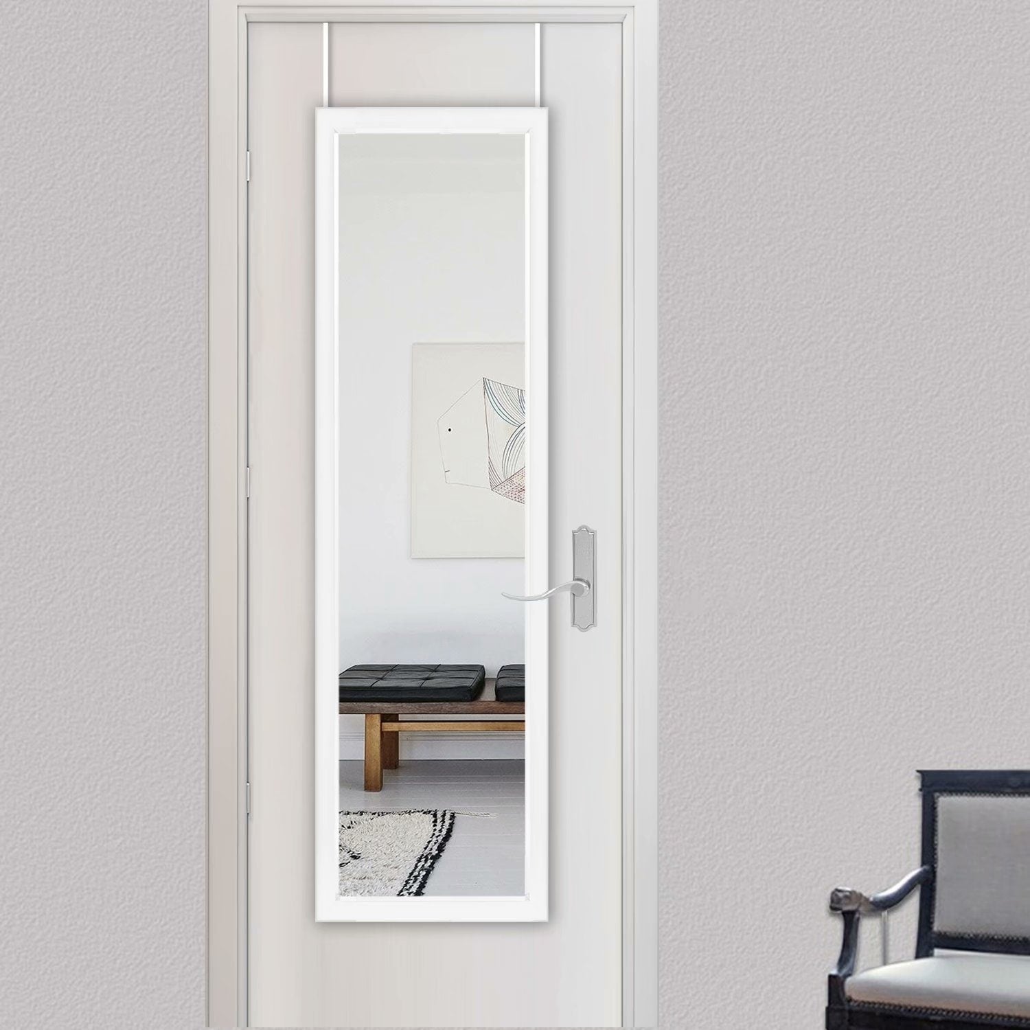 Modern Full-length Rectangular Wall-Mounted Hanging Door Mirror