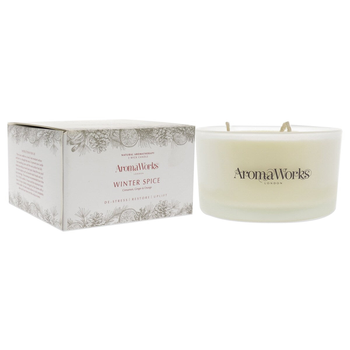 Aromaworks Winter Spice 3 Wick Candle Naturally Scented - 60 Hours