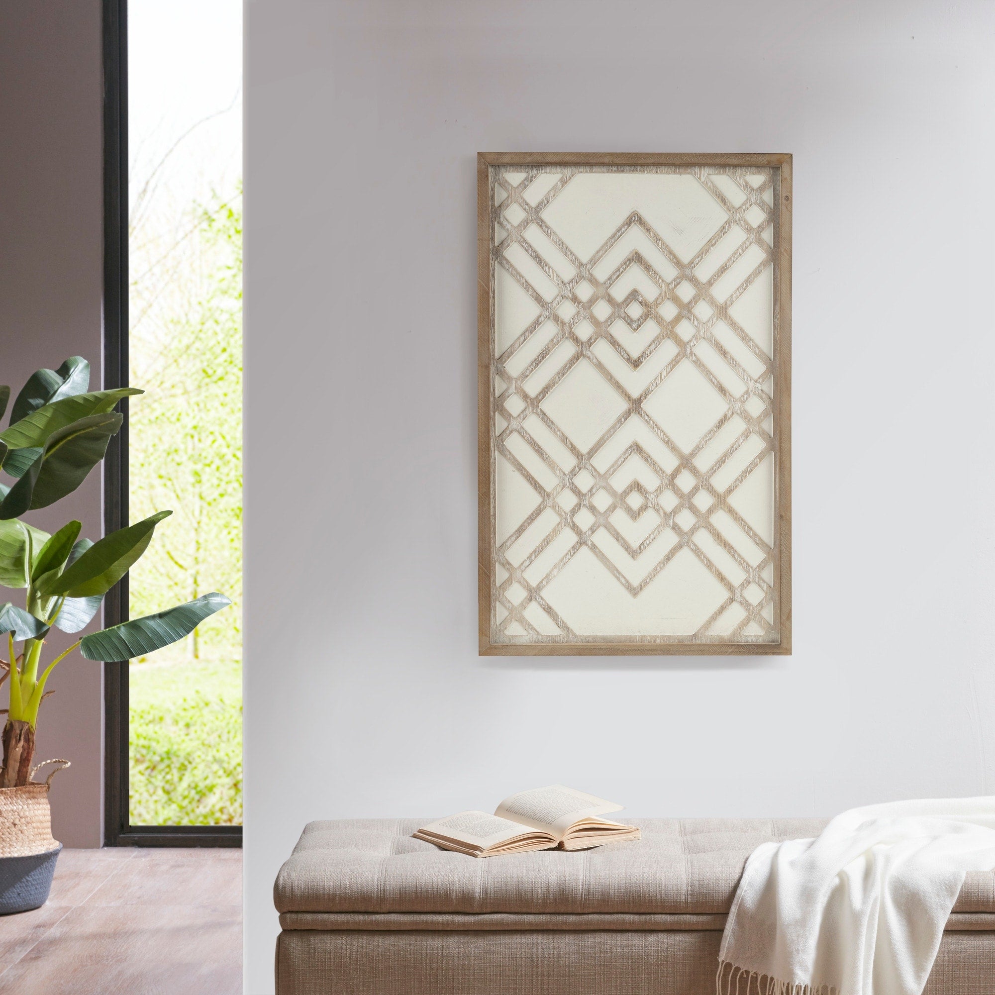 Madison Park Exton Two-tone Overlapping Geometric Wood Panel Wall Decor