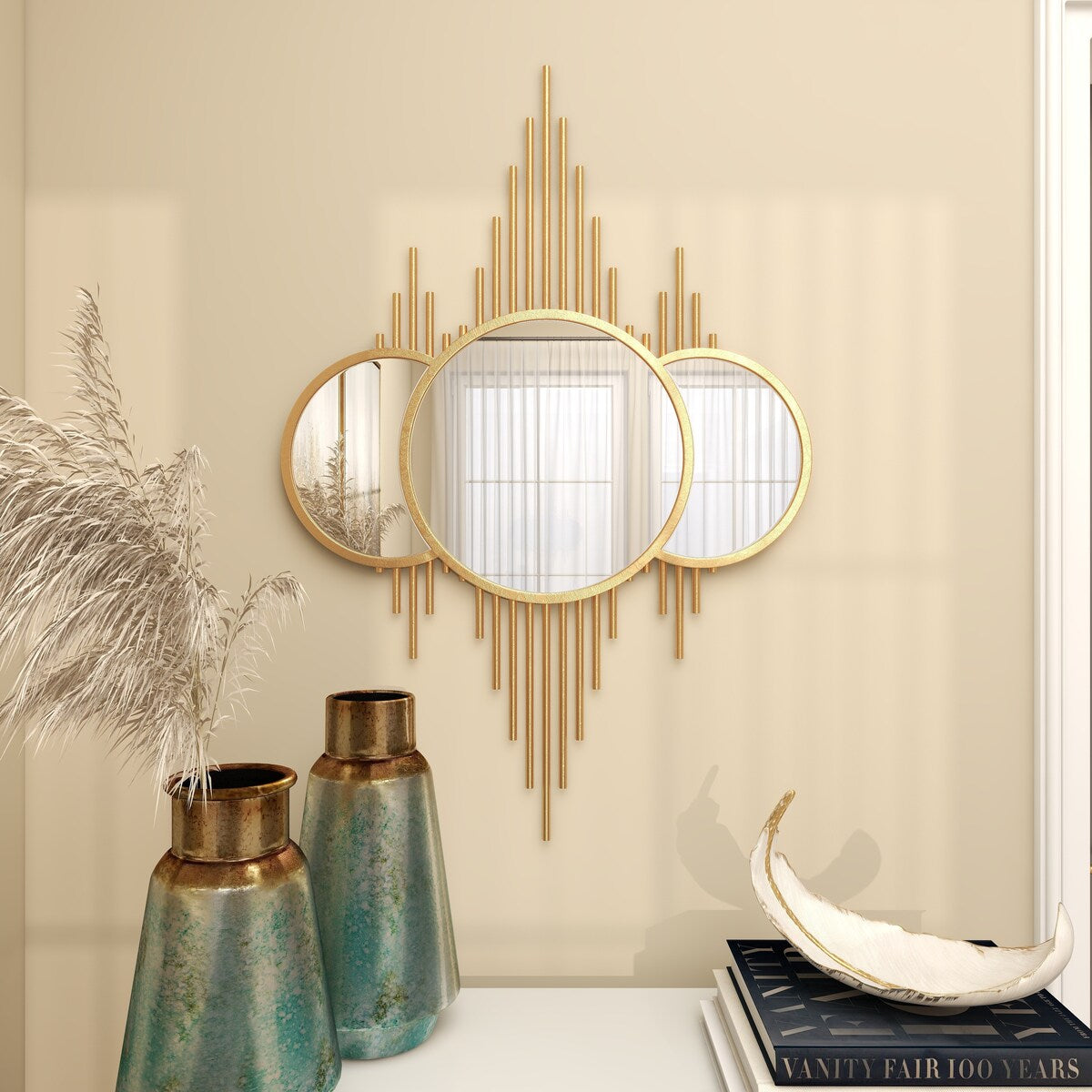 Metal Room Wall Mirror - Gold - CosmoLiving by Cosmopolitan