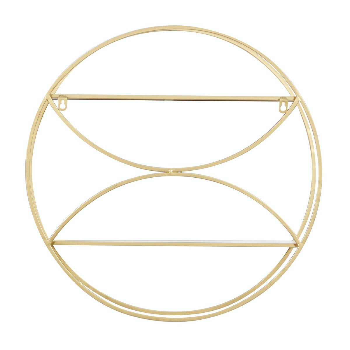 Metal Round 2 Shelves Wall Shelf - Gold - CosmoLiving by Cosmopolitan