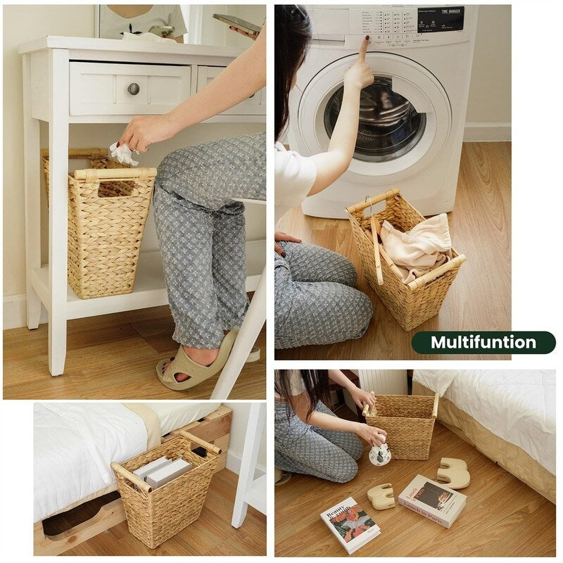 Wicker Waste Basket - 13 x 7.5 x 12.25