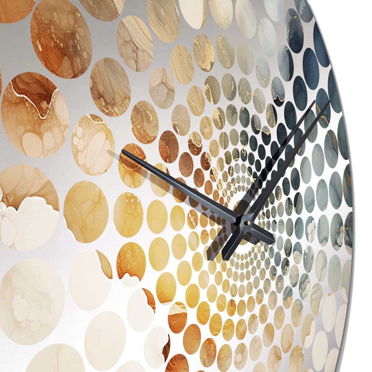 Designart Abstract Beige And Gold Geyser Paint V Beige Abstract Shapes Clocks Modern Wall Clocks For Hallway Décor