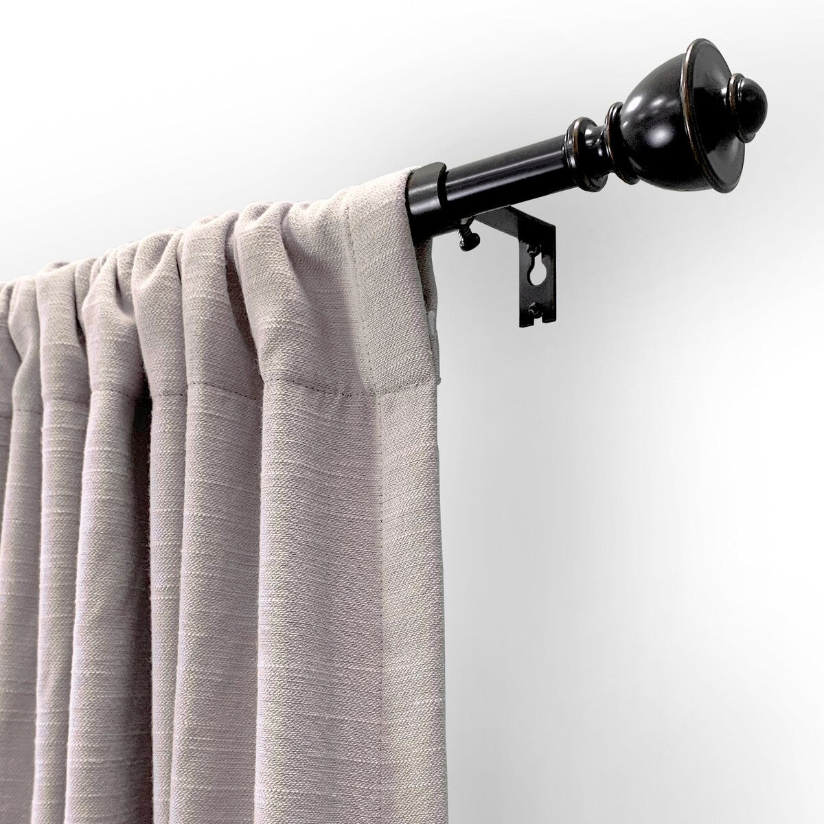 5/8 Drapery Single Curtain Rod Set with Decorative Urn Finials_Oil Rubbed Bronze