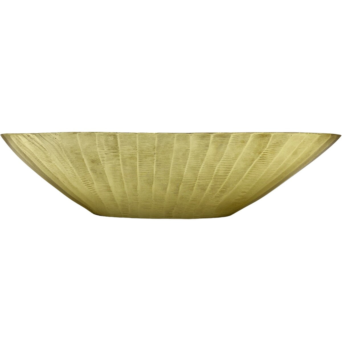 16 Inch Wide Decorative Handmade Aluminum Modern Oval Bowl - 16 x 5 x 4 in