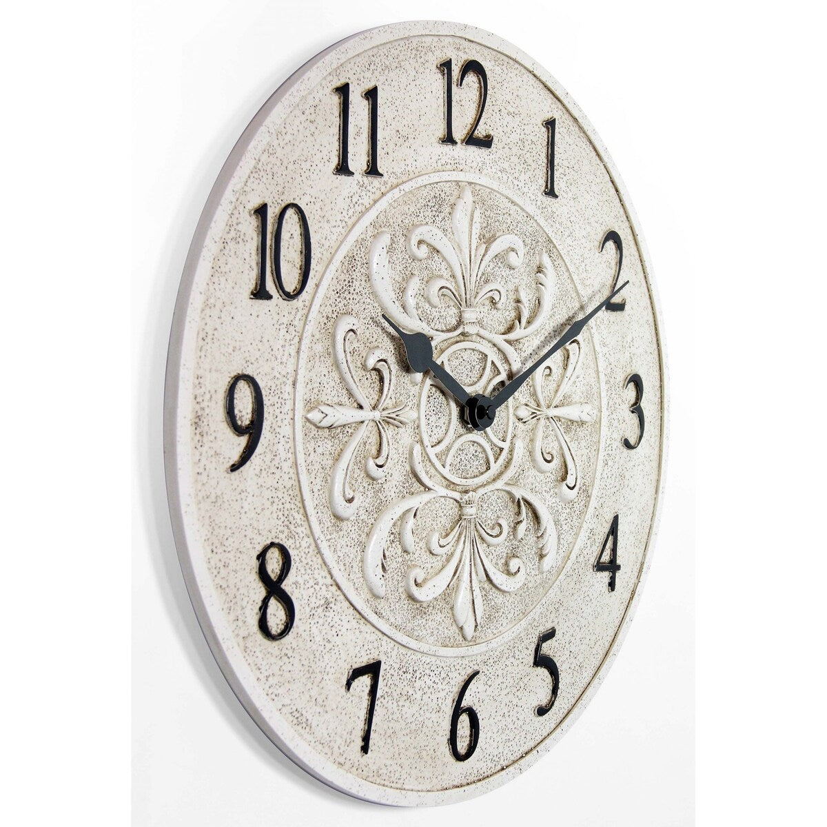 Blanc Fleur Wall Clock - 15 x 1.38 x 15 - 15 x 1.38 x 15