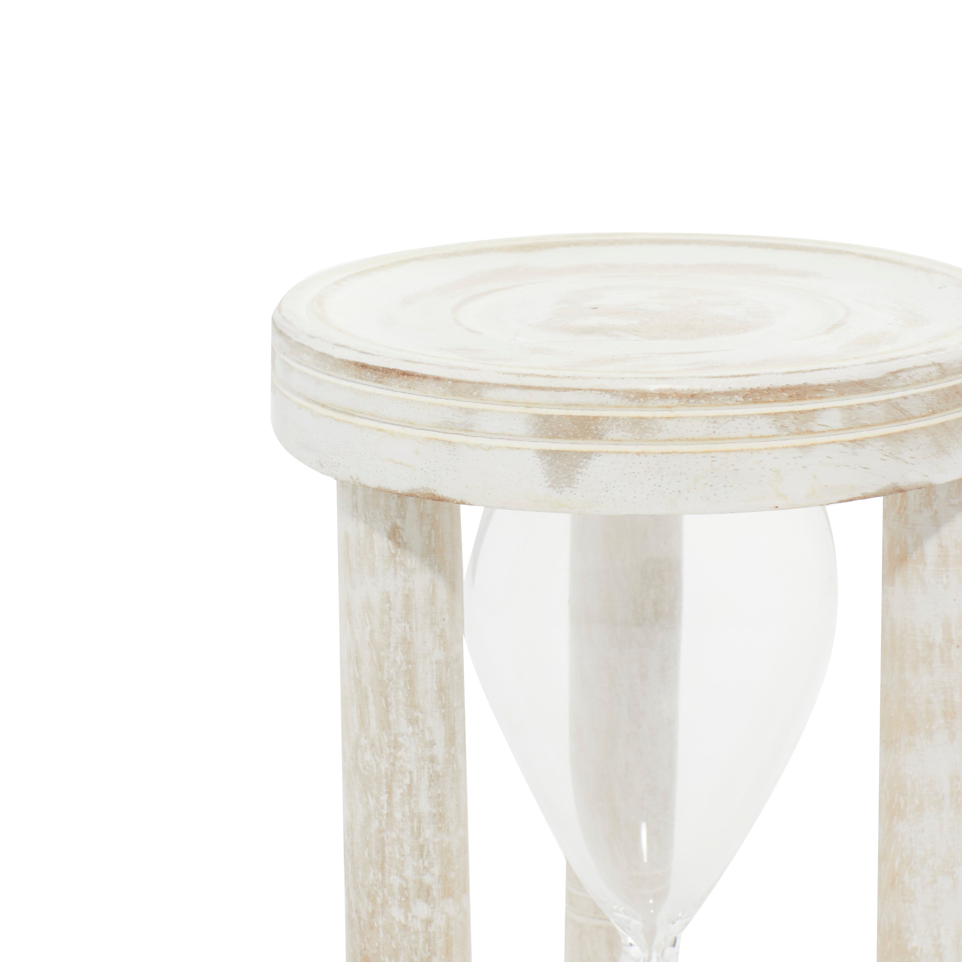 White Wood Hourglass Sand Timer