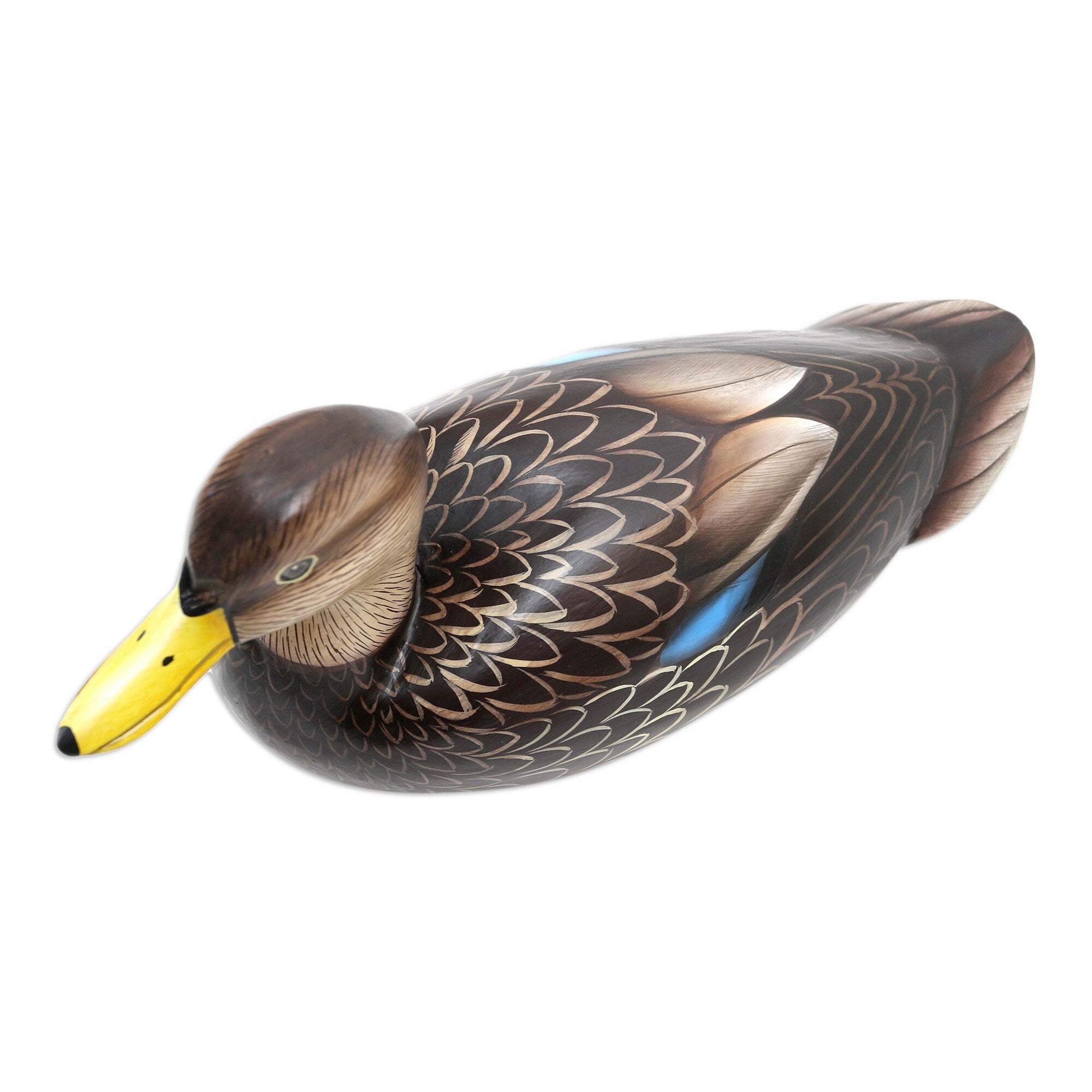 Novica Handmade Blue-Winged Teal Wood Statuette