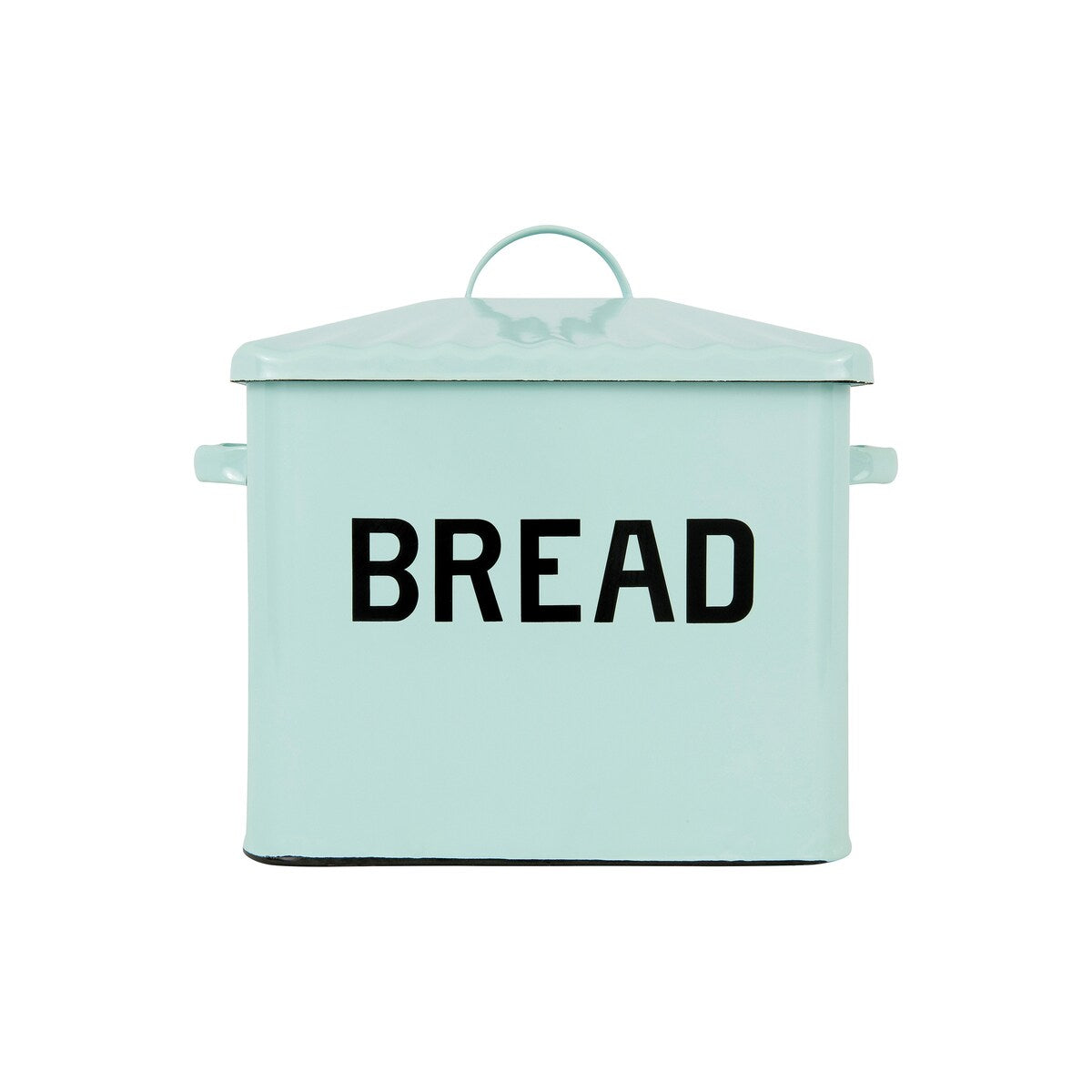 Enameled Metal Bread Box with Bread Message