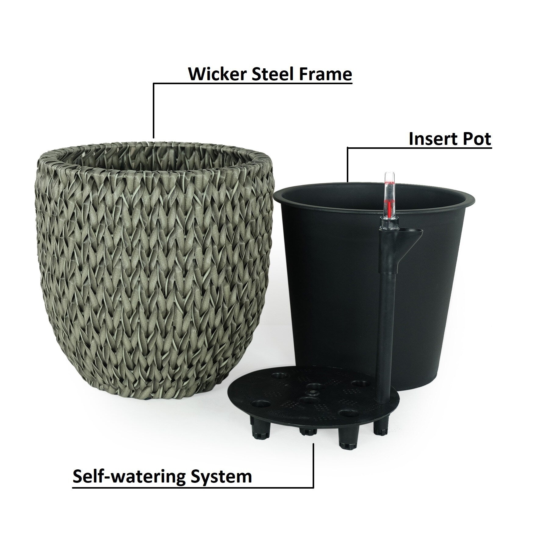 DTY Signature Self-watering Wicker Planter - Garden Decoration Pot