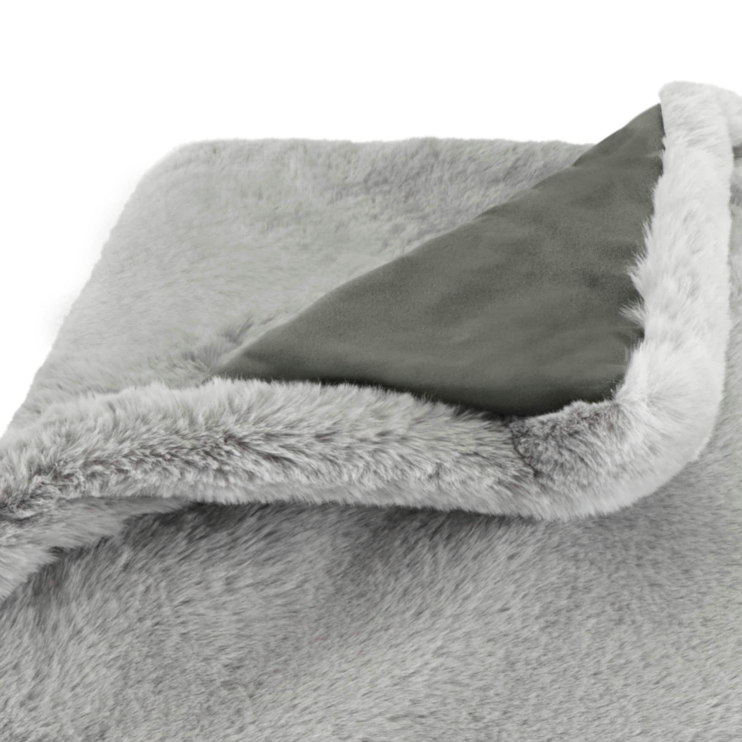 Vera Wang Lapin Faux Fur Throw Blanket