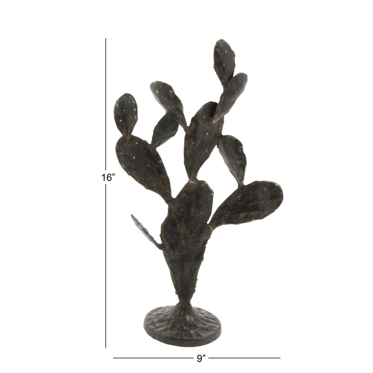 Metal Cactus Decorative Sculpture - Black - Roche River Decor