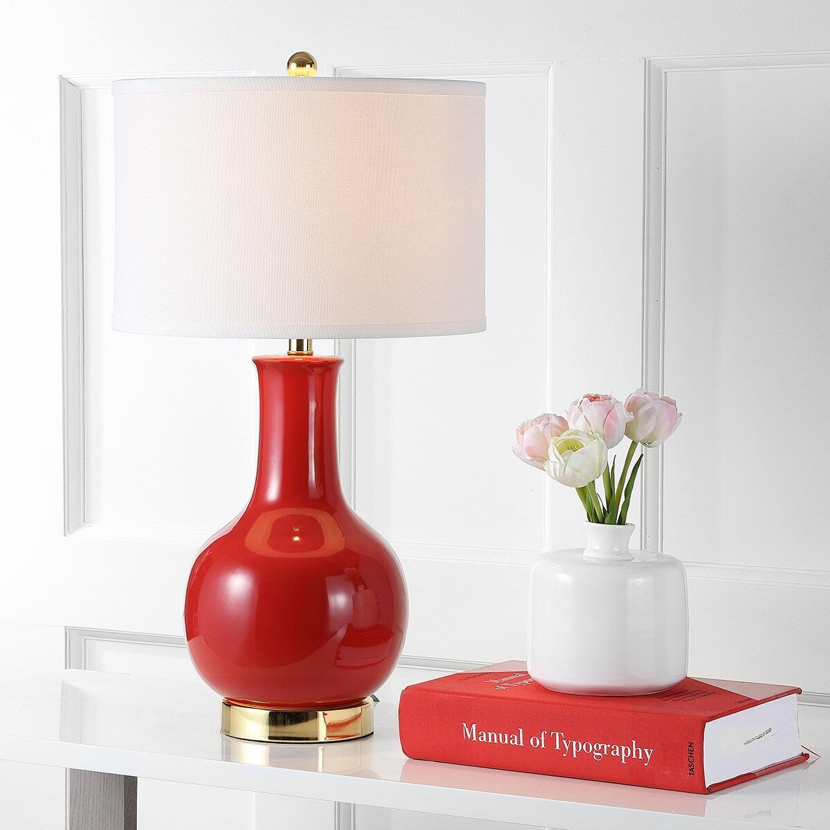 SAFAVIEH Lighting Dionne 28-inch Orange Table Lamp - 15 W x 15 D x 27.5 H - 15Wx15Dx28H