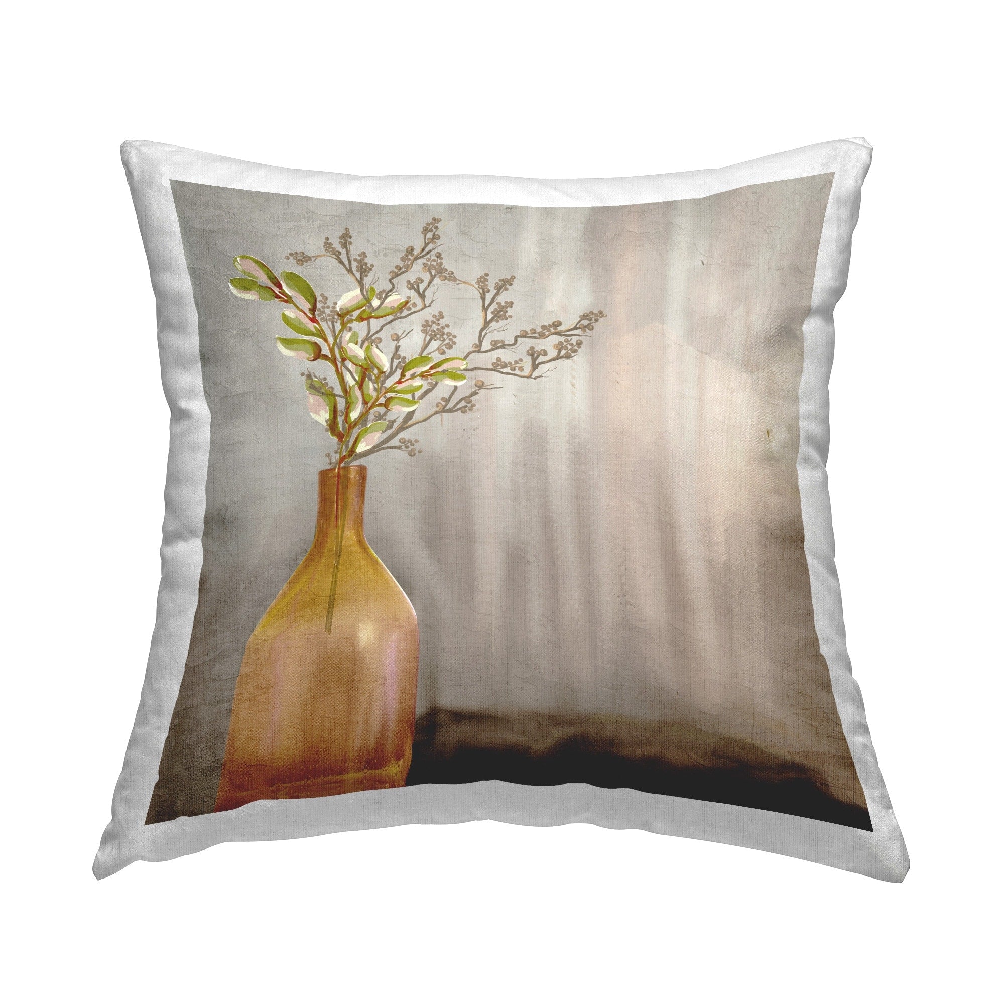 Stupell Traditional Amber Vase Decorative Printed Throw Pillow Design by Kim Allen