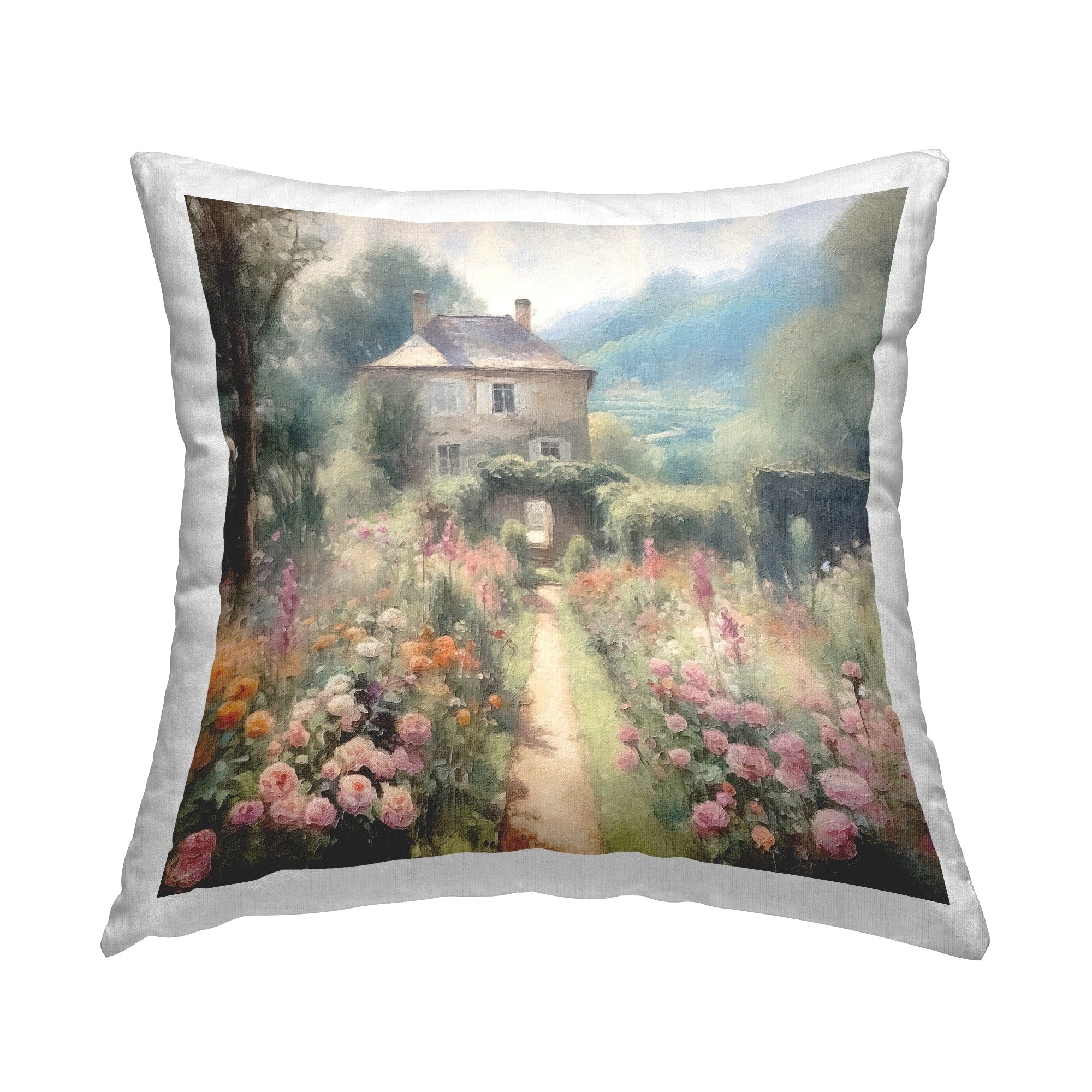 Stupell Blooming Cottage Path Decorative Printed Throw Pillow Design by RileyB