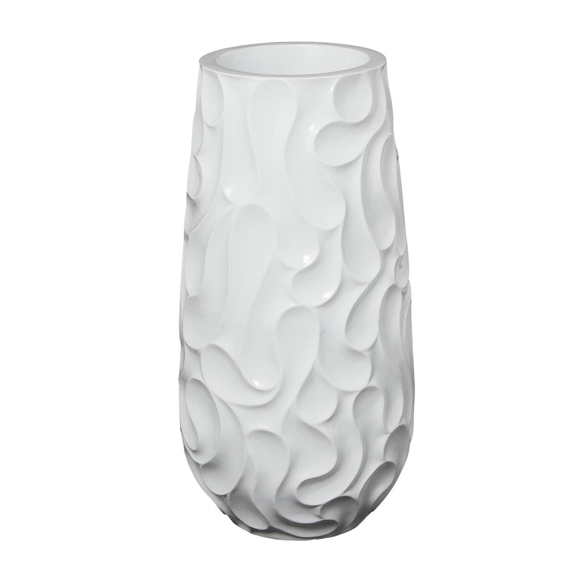 Resin Wave Inspired Textured Decorative Vase - White or Black - Roche River Decor