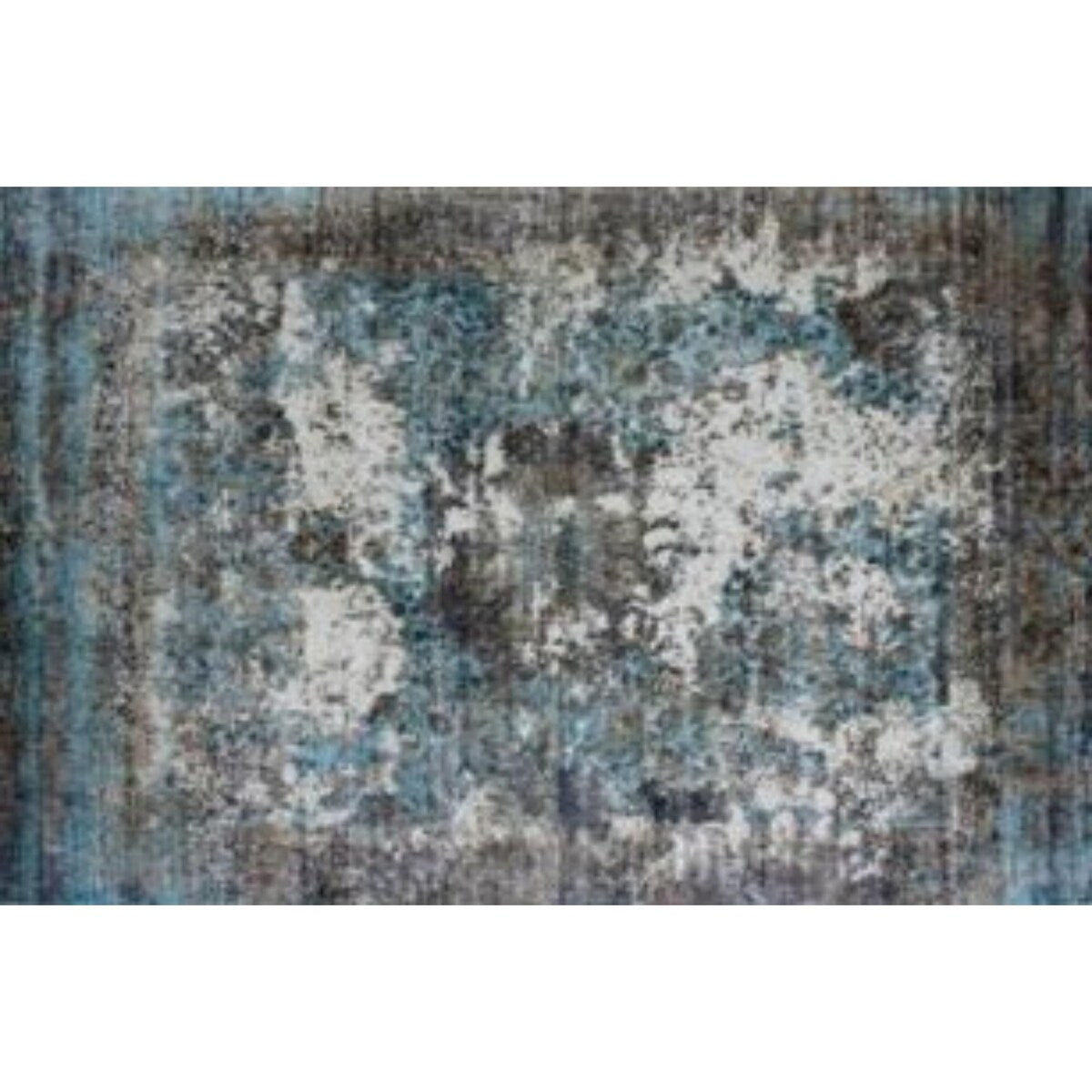 Dark Grey And Teal Abstract Hand Loomed Area Rug - 3'6