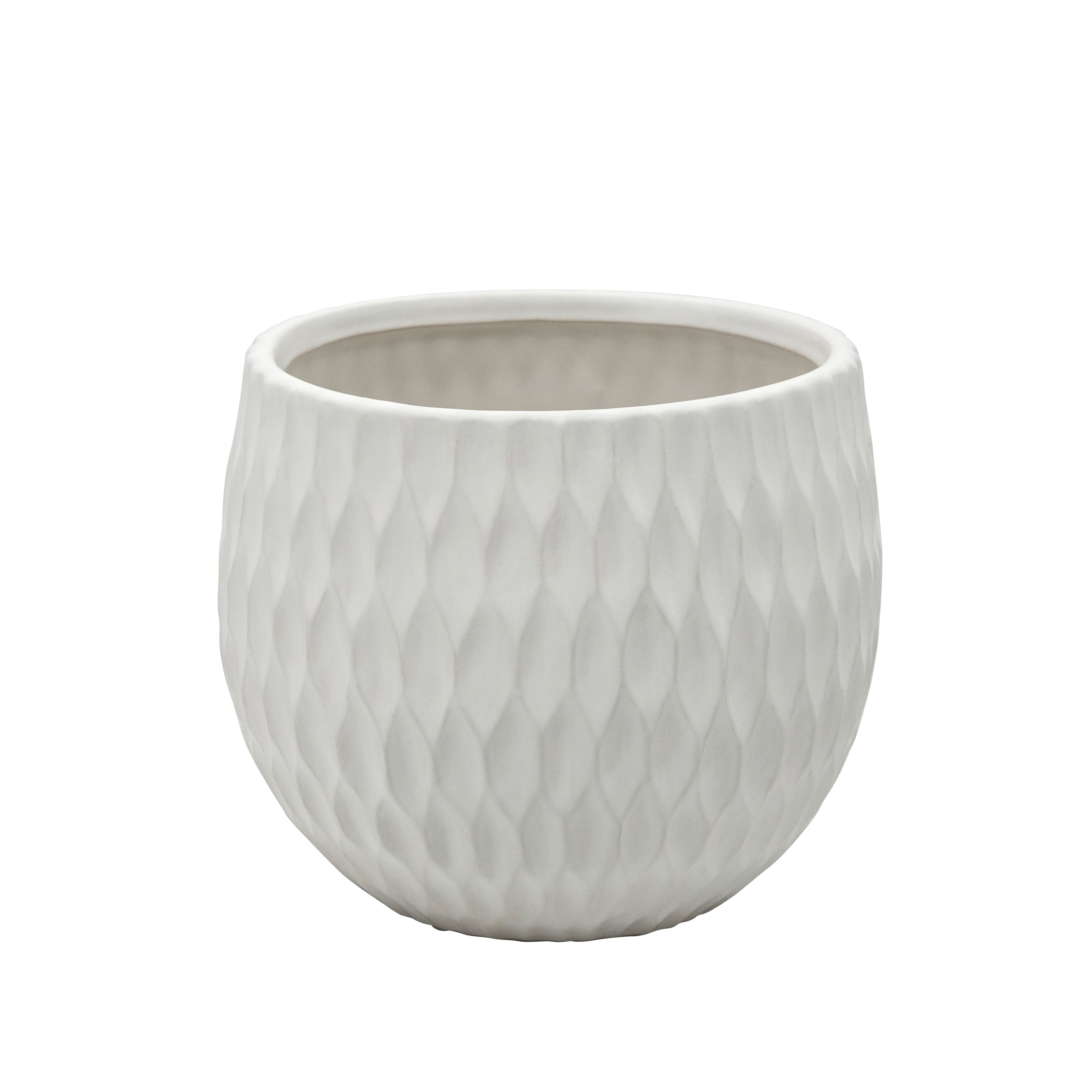 Sagebrook Home Neutral Matte White Ceramic Planters, Set of 3 - 9 x 9 x 8