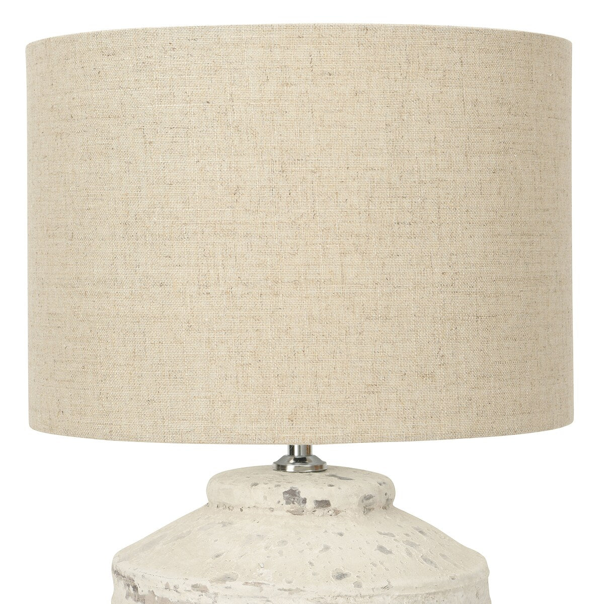 Cement Table Lamp with Linen Shade