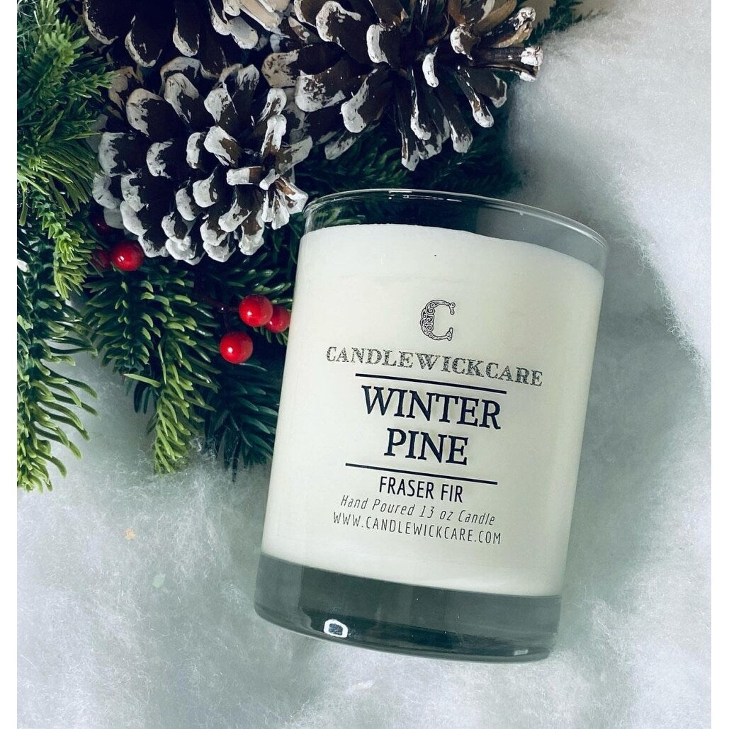 CandleWickCare Winter Pine Scented Candle, (13oz)