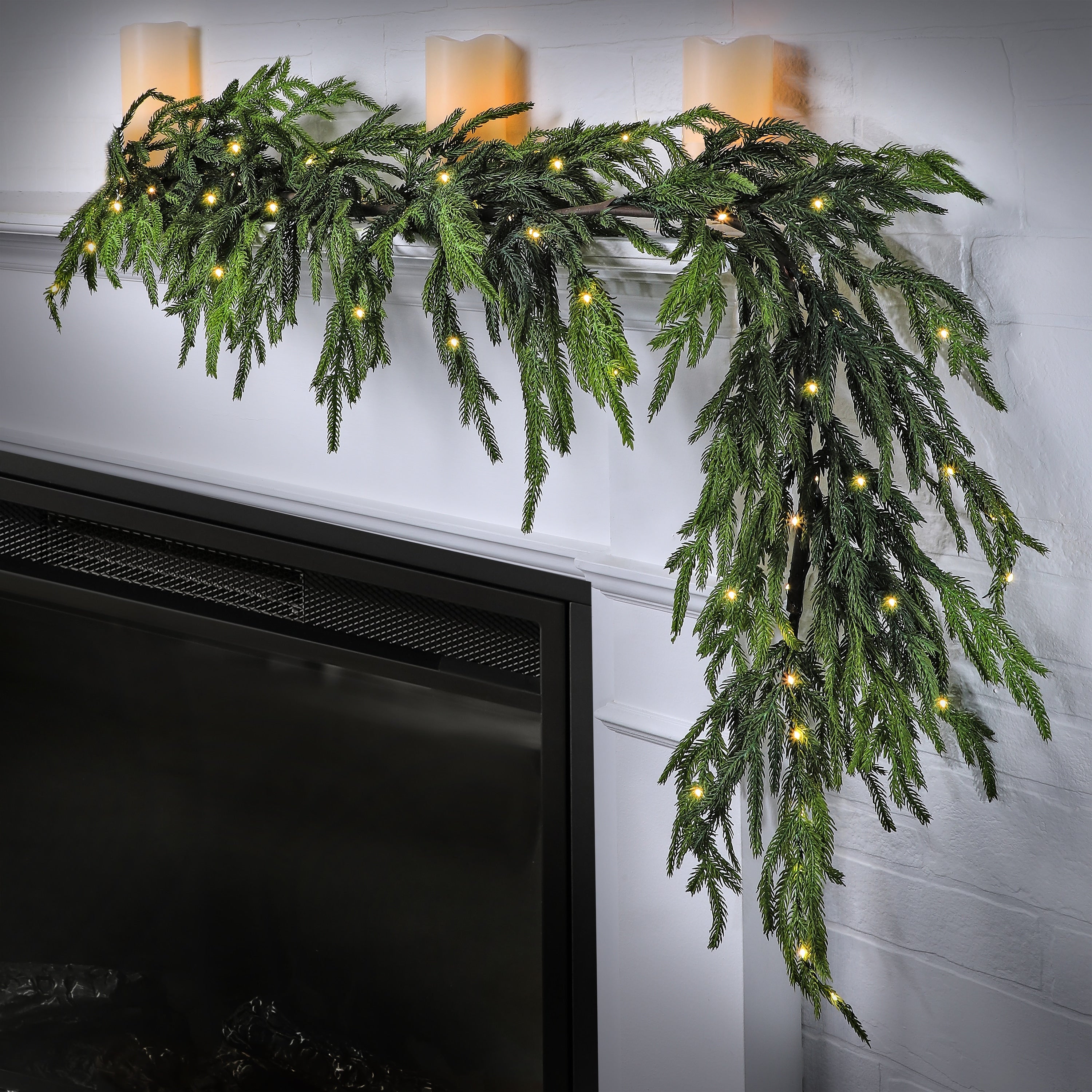 60Led Natural Touch Norfolk Pine Garland - 60