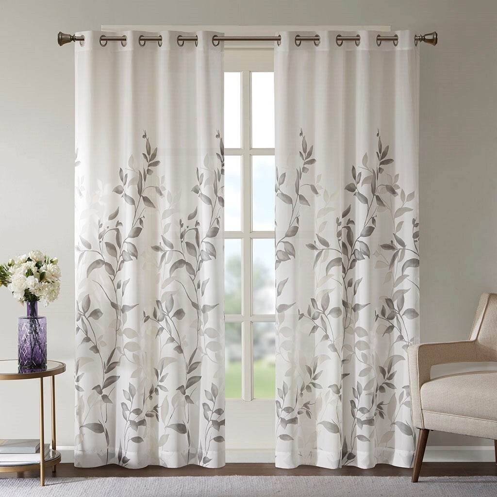 Burnout Printed Curtain Panel Pair