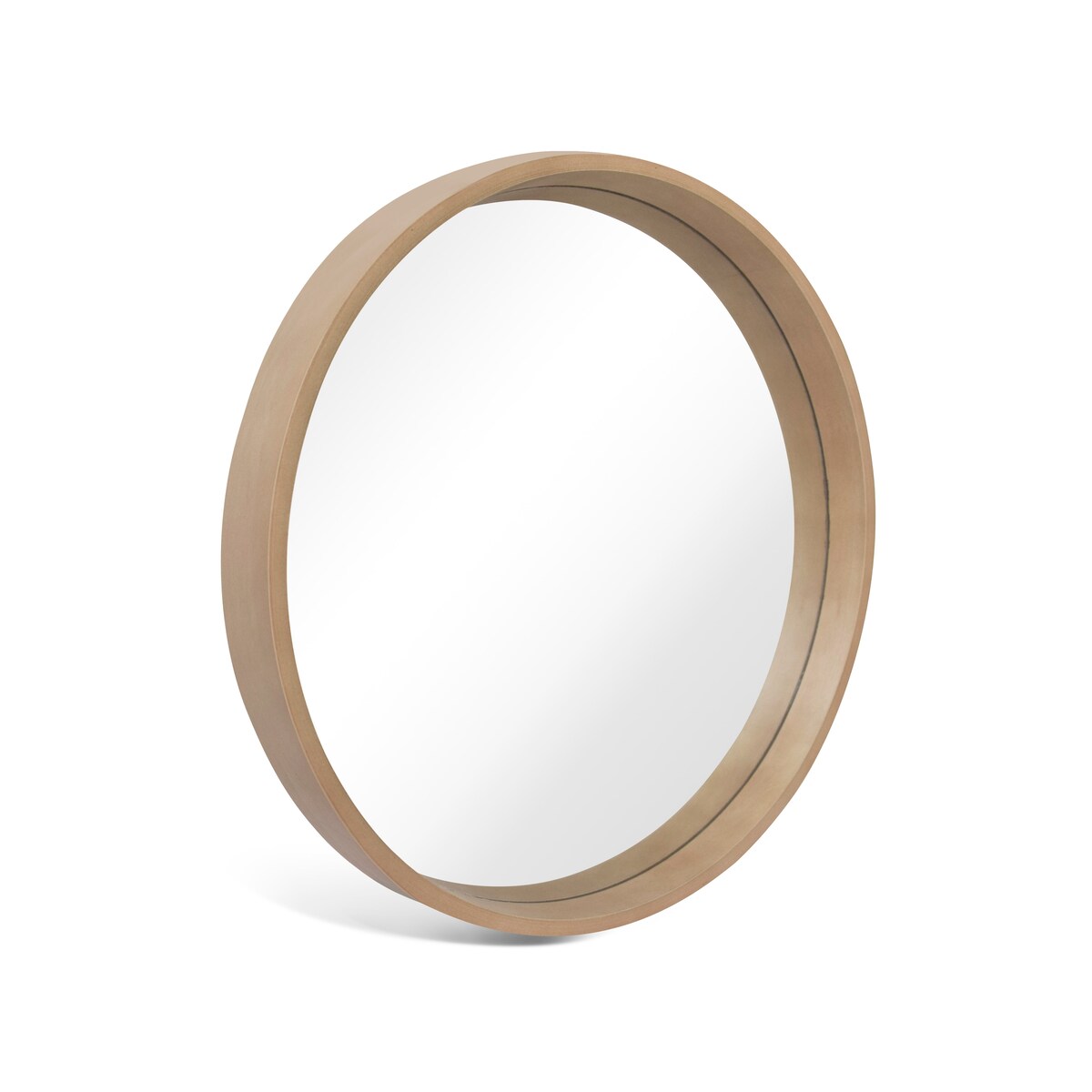 Classic Wooden Frame Farmhouse Round Wall Mirror