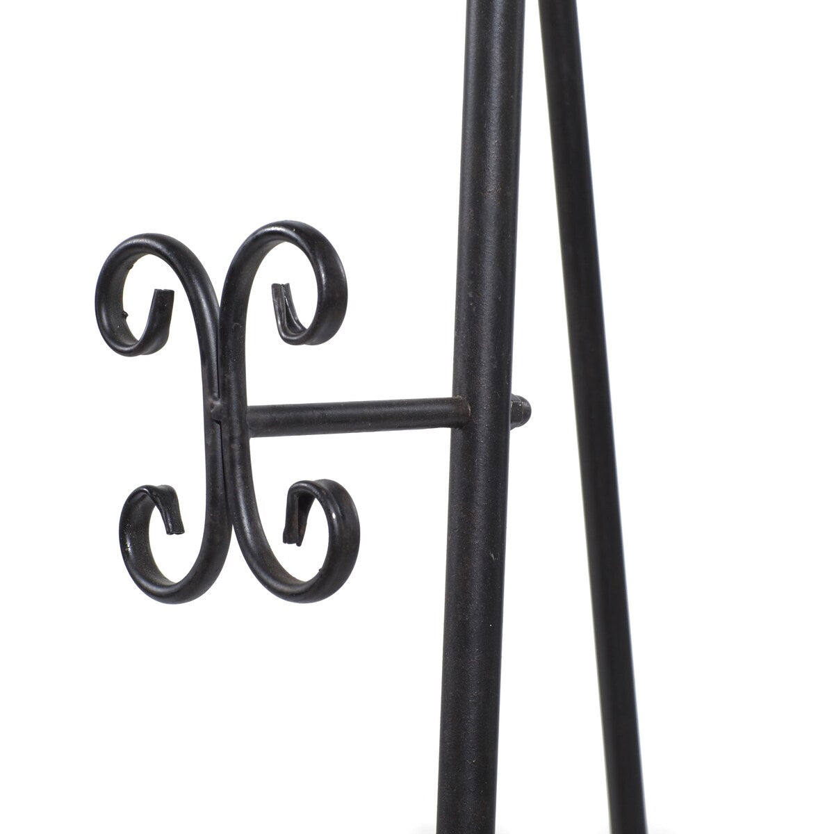 Metal Scroll Extra Large Adjustable 3 Tier Display Easel with Chain Support - Black - Roche River Decor