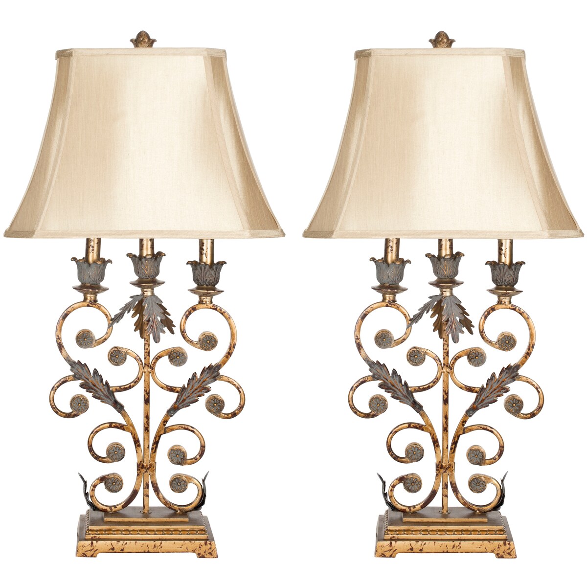 SAFAVIEH Lighting Iori 33-inch Gold Table Lamp (Set of 2) - 17x11.5x32.5 - 17Wx12Dx33H