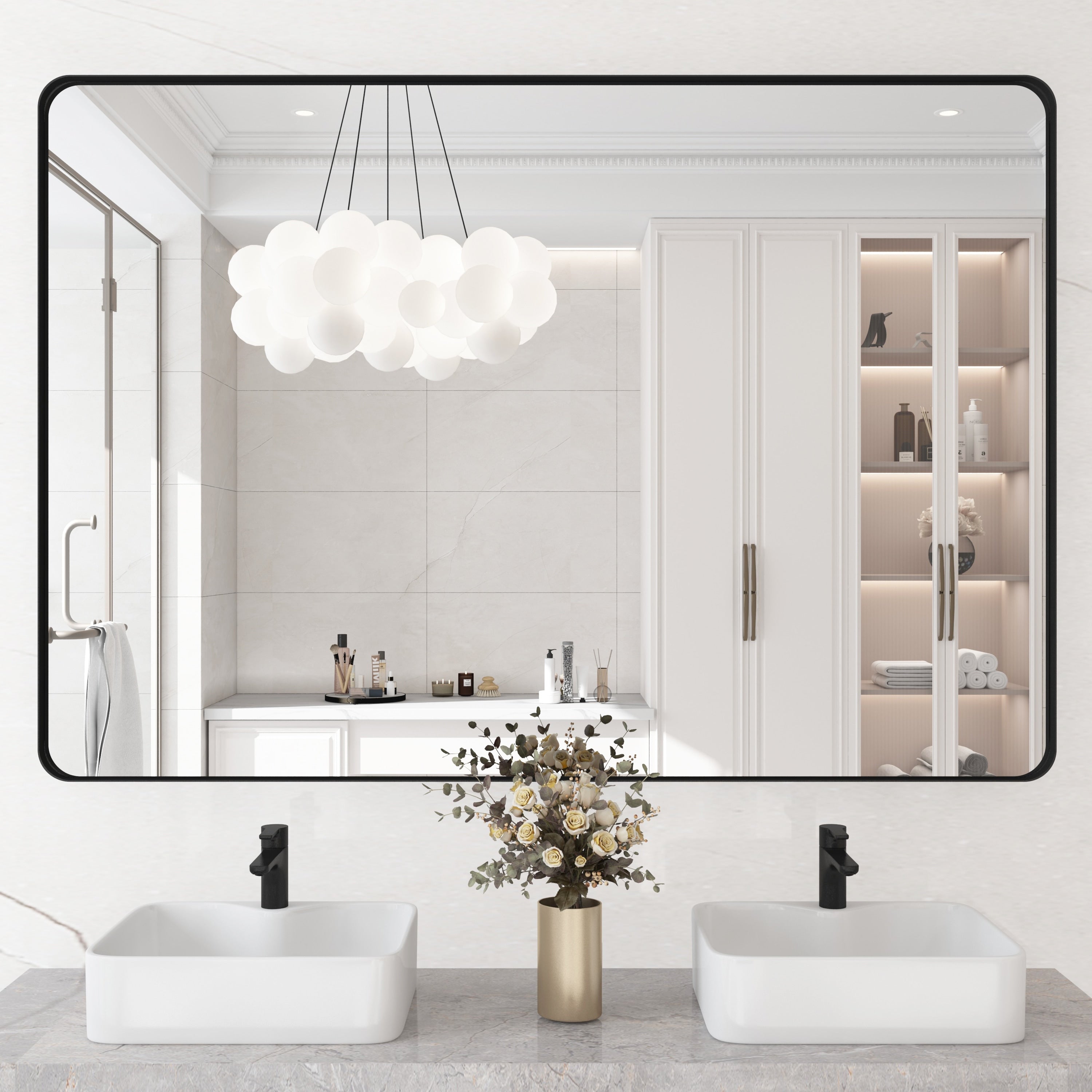 QuivaraView Rectangular Aluminum Framed Bathroom Vanity Mirror