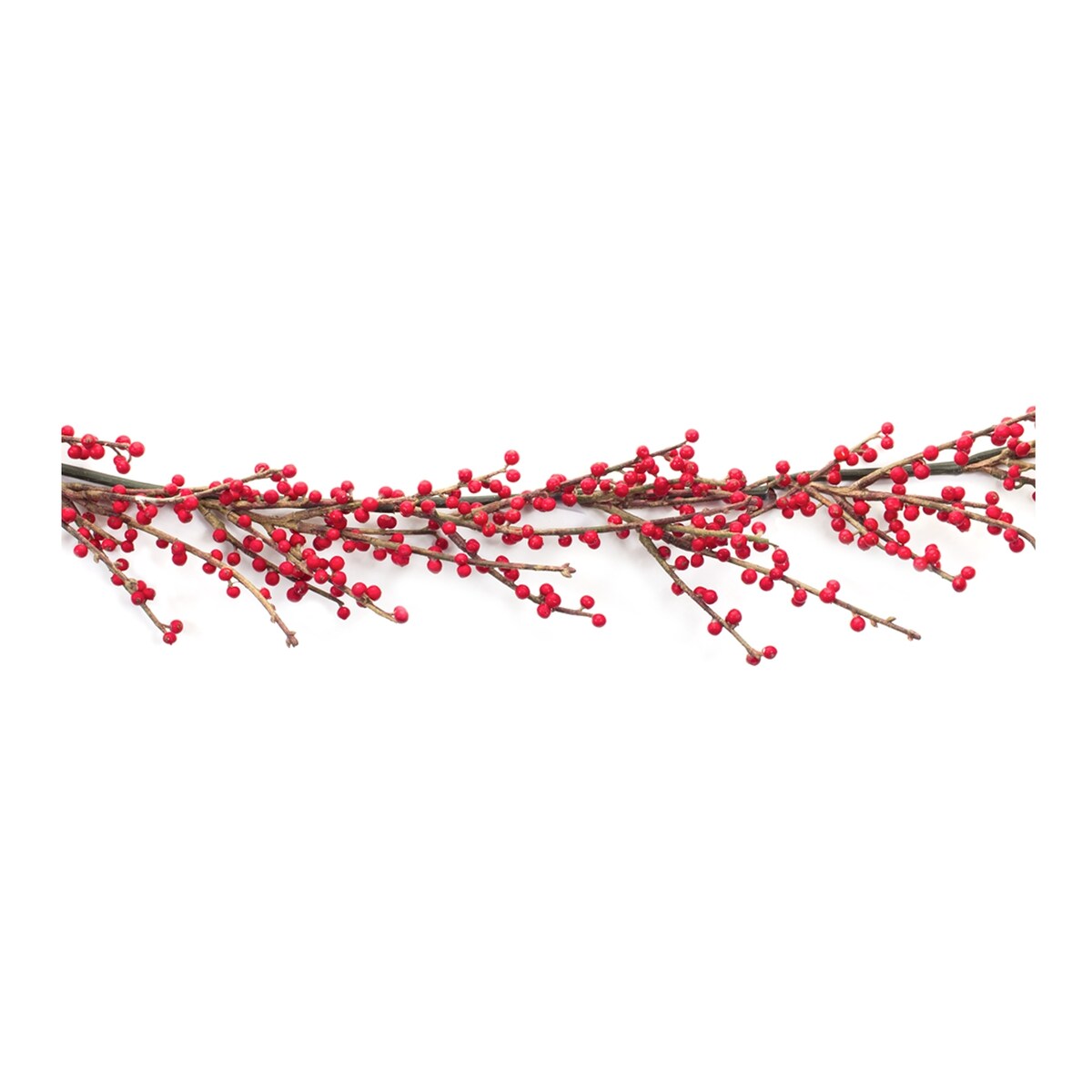 Red Winter Berry Twig Garland (Set of 2) - Red; Brown