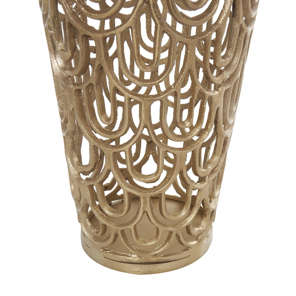 Aluminum Metal Geometric Tall Art Deco Inspired Arched Decorative Vase - Gold or Silver - Roche River Decor