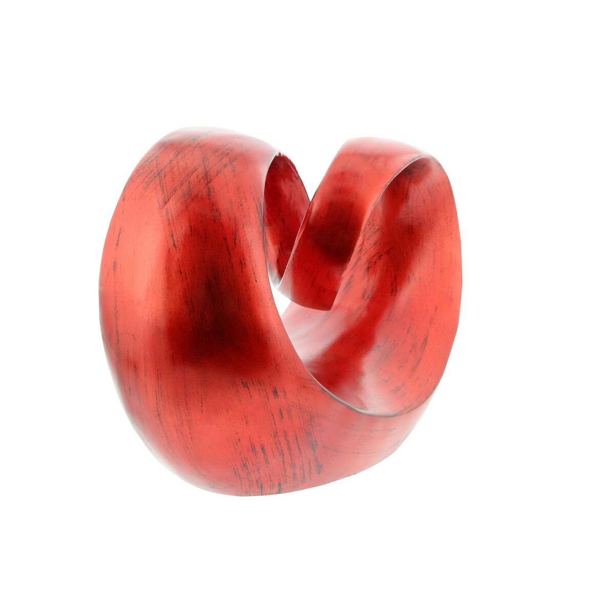 Polystone Abstract Swirl Decorative Sculpture - Red - Roche River Decor