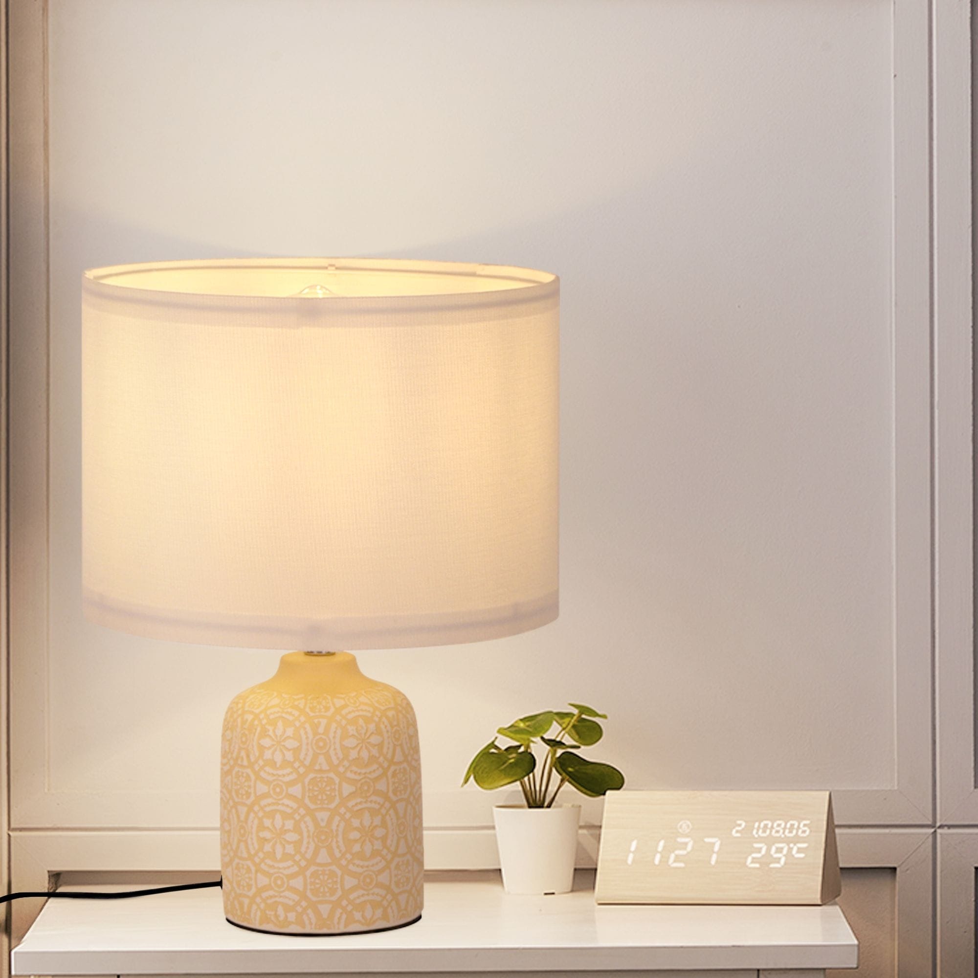 Romision Table Lamp with Fabric Shade