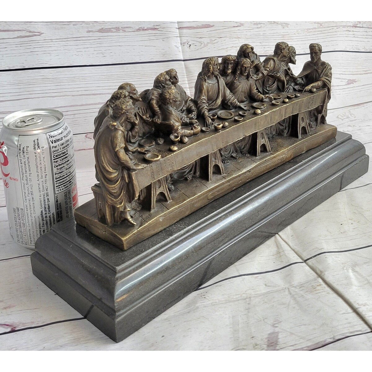 The Last Supper By Leonardo Da Vinci Bronze Sculpture Art Jesus Christ Christian 7 Inches X 15 Inches