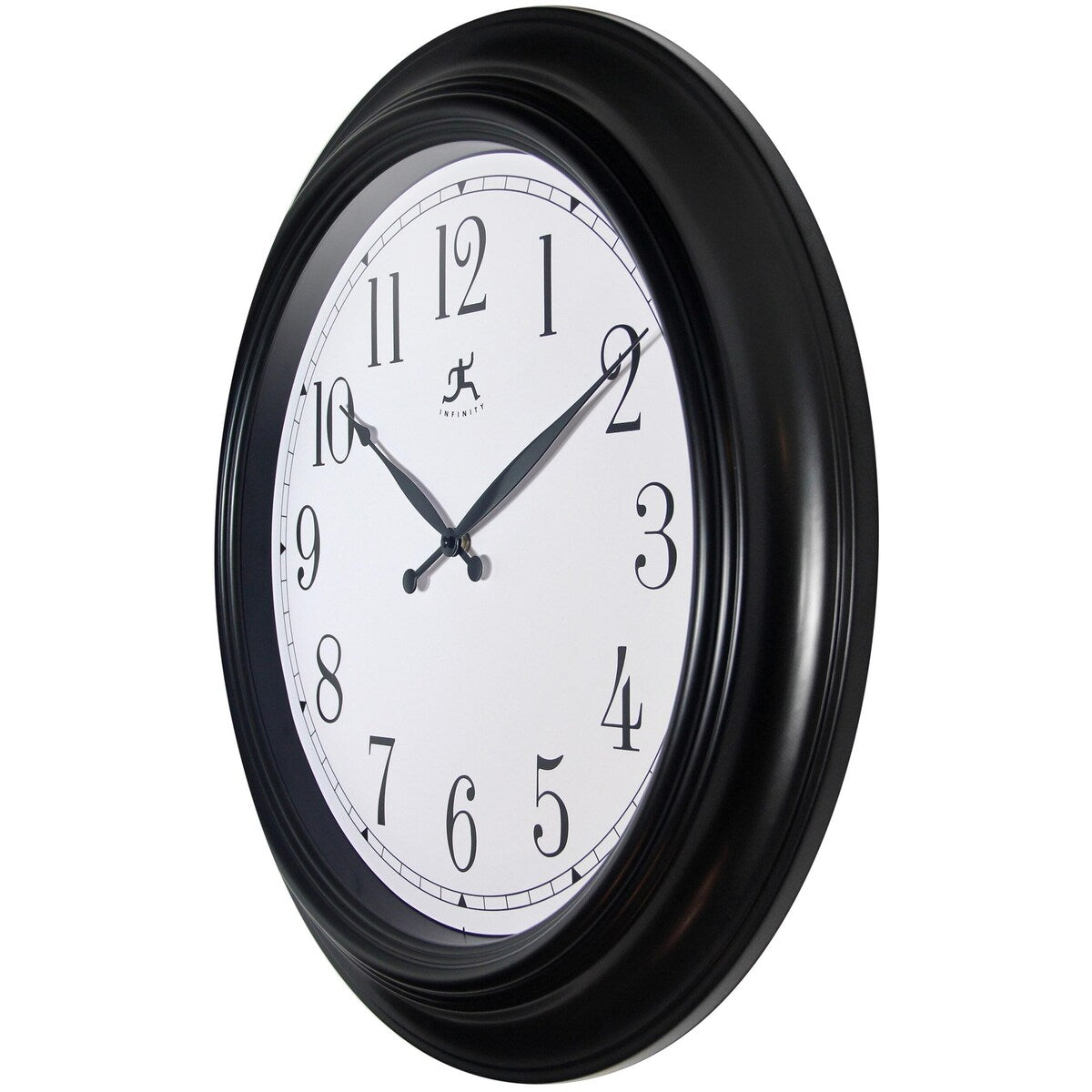 Classic Black Large Wall Clock 24 inch by Infinity Instruments - 24 x 2.36 x 24