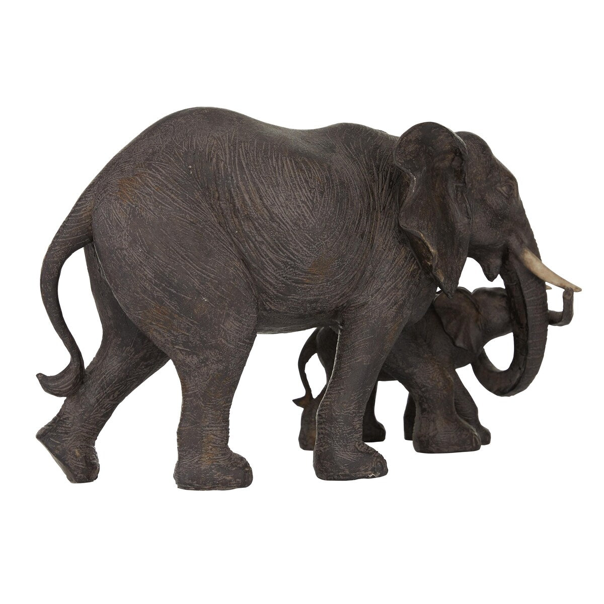 Polystone Elephant Family Decorative Sculpture - Brown - Roche River Decor