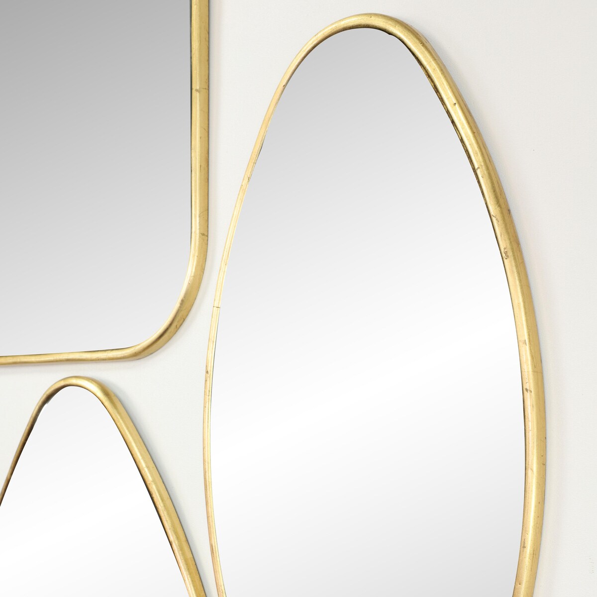 Metal Room Wall Mirror with Varying Shapes - Set of 4 Gold - CosmoLiving by Cosmopolitan