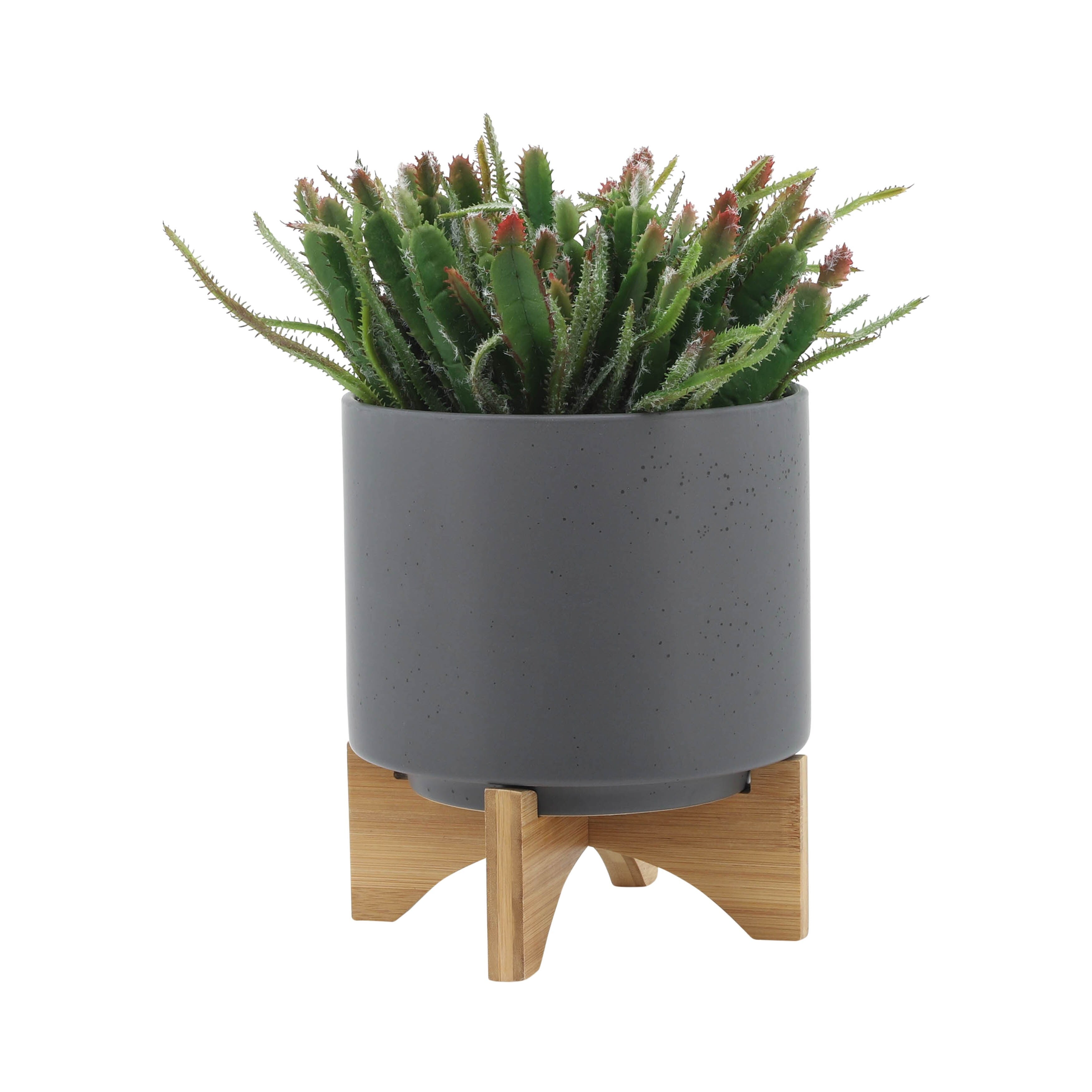 Sagebrook Home Neutral Ceramic Planter Pot with Stand Indoor/Outdoor