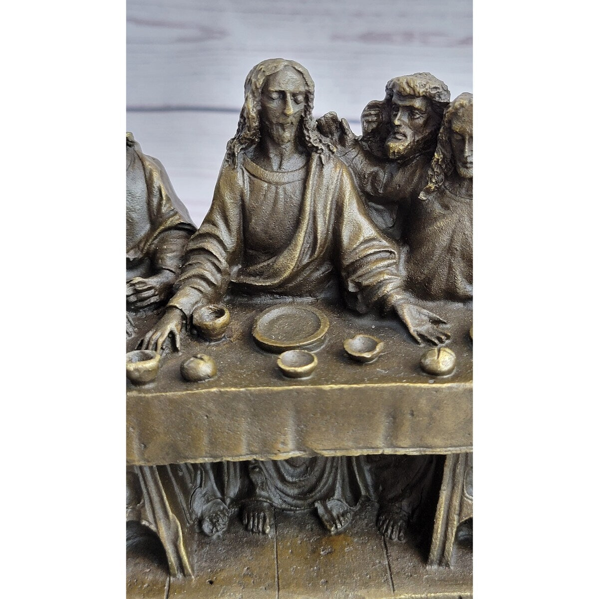 The Last Supper By Leonardo Da Vinci Bronze Sculpture Art Jesus Christ Christian 7 Inches X 15 Inches