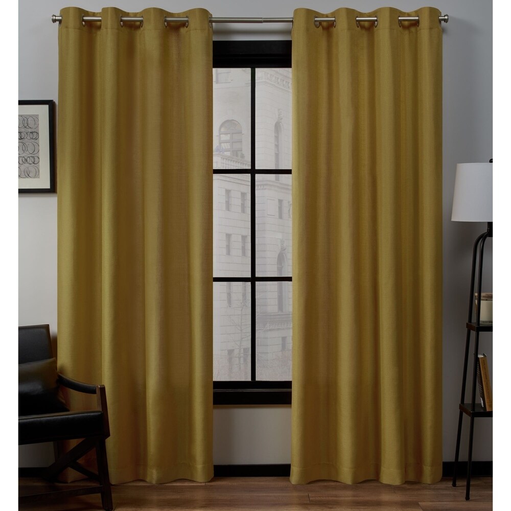 Porch & Den Sugar Creek Loha Grommet Top Linen Curtain Panel Pair