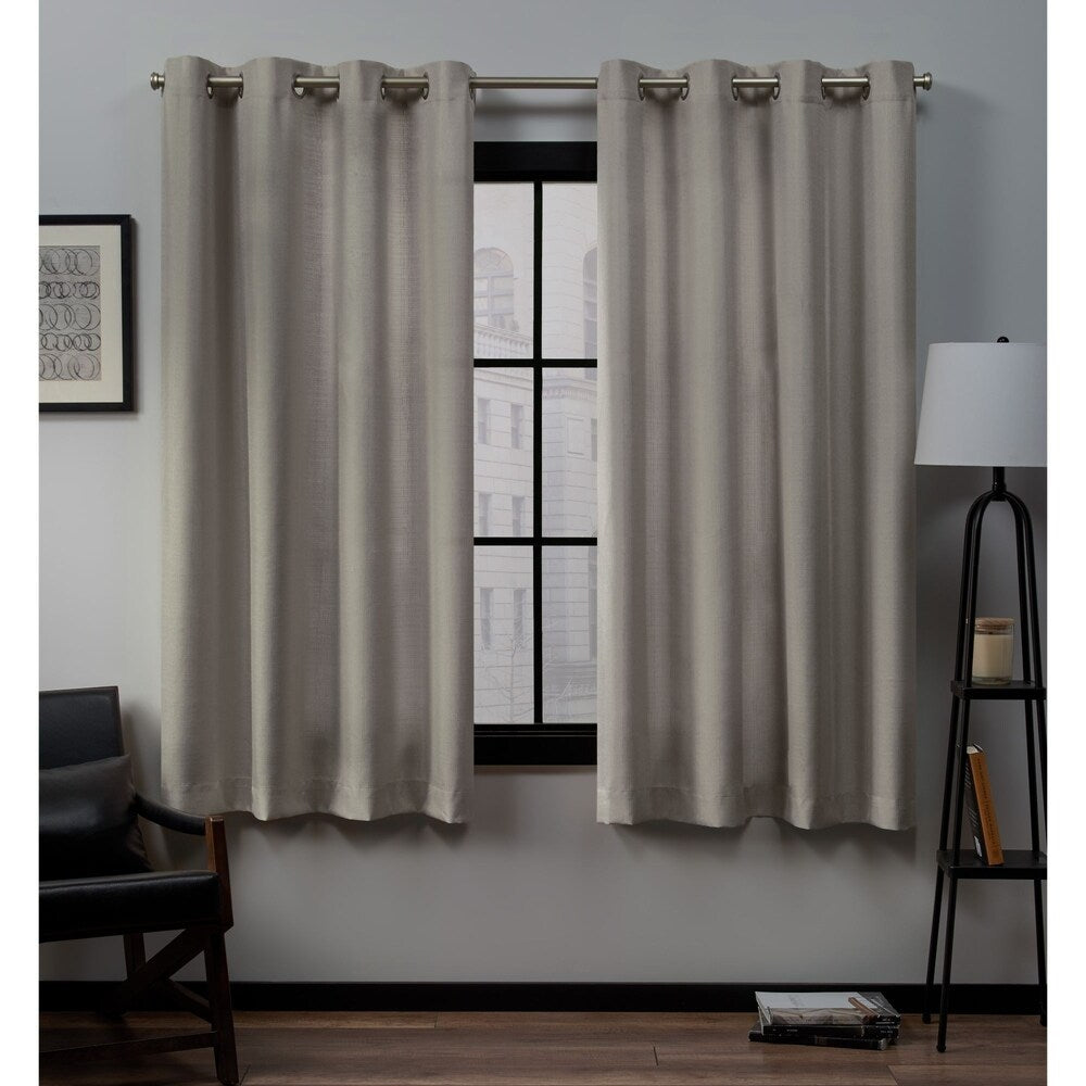 Porch & Den Sugar Creek Loha Grommet Top Linen Curtain Panel Pair