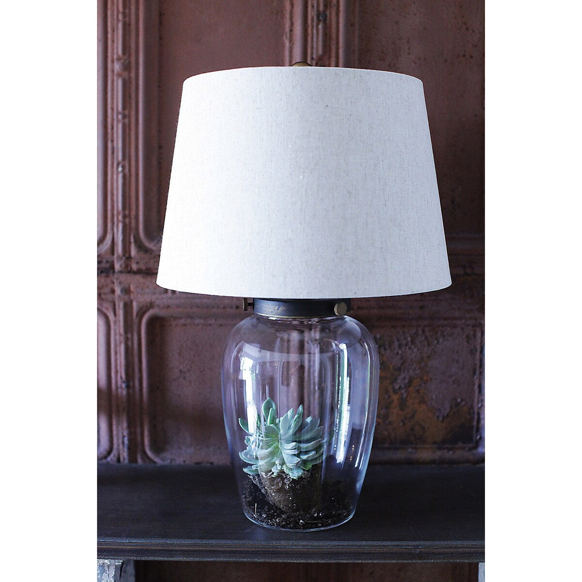 Glass Fillable Table Lamp with Shade