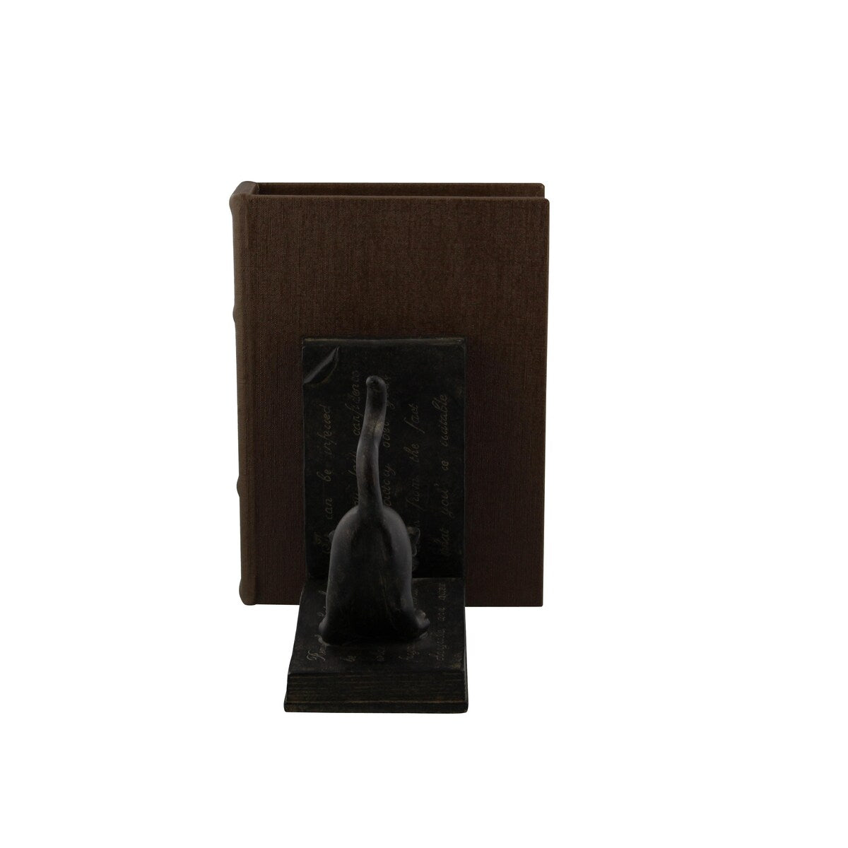 Polystone Cat Reading Decorative Bookends - Set of 2 Black - Roche River Decor