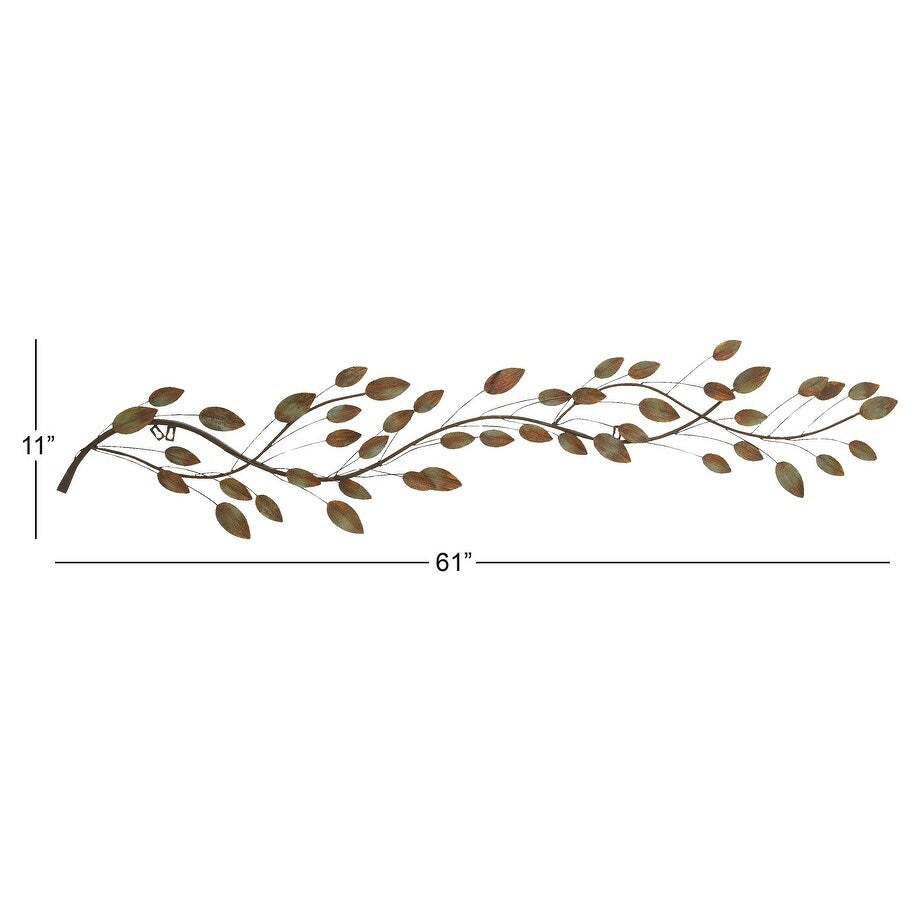 Metal Leaf Home Wall Decor - Brown - Roche River Decor