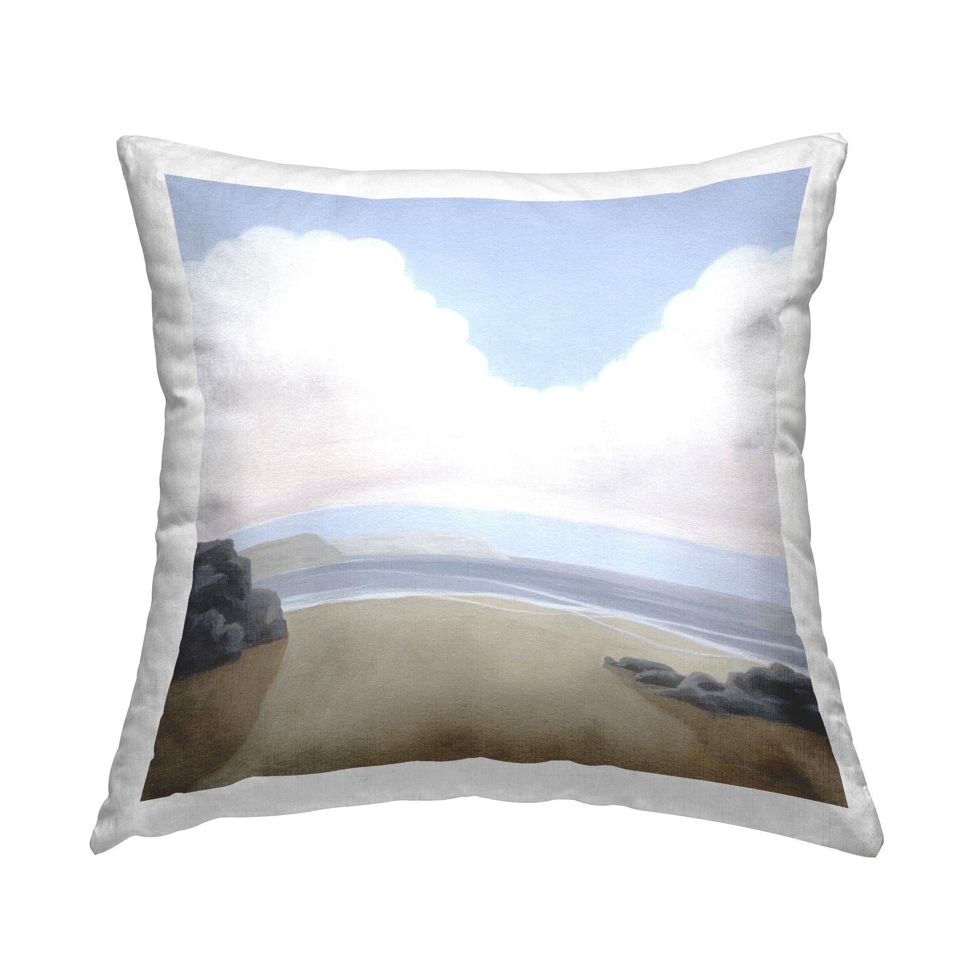 Stupell Fluffy Clouds Over Beach Decorative Printed Throw Pillow Design by Melissa Wang