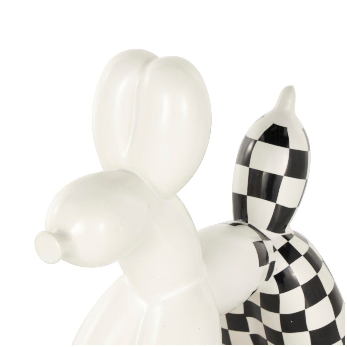 Porcelain Ceramic Dog Balloon Sculpture - Set of 2 Gold, White, black, Silver or Multi Colored - Roche River Decor