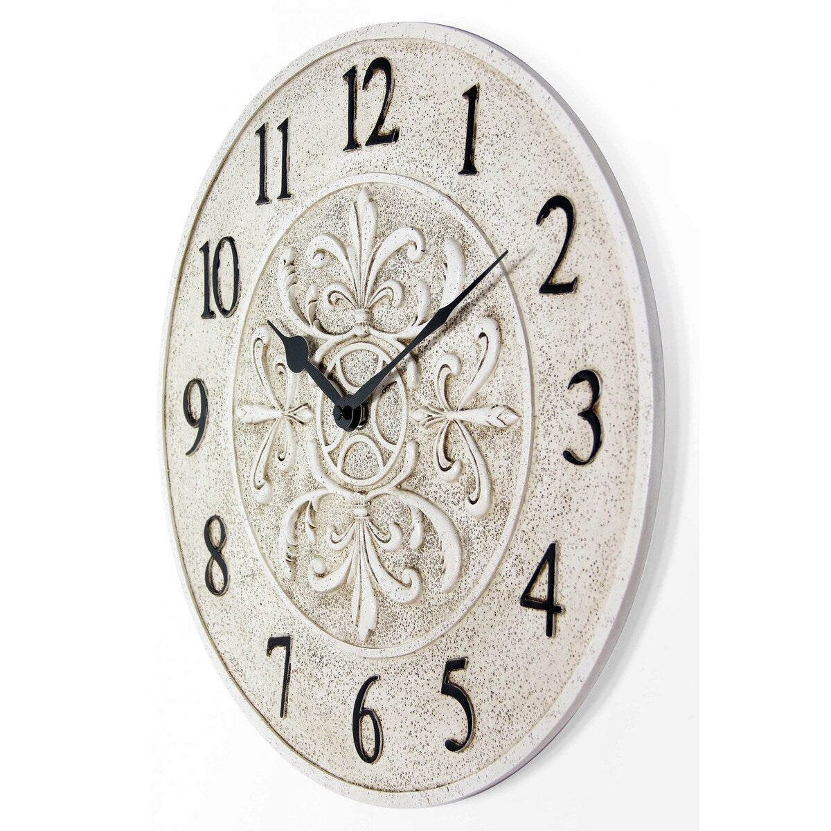 Blanc Fleur Wall Clock - 15 x 1.38 x 15 - 15 x 1.38 x 15