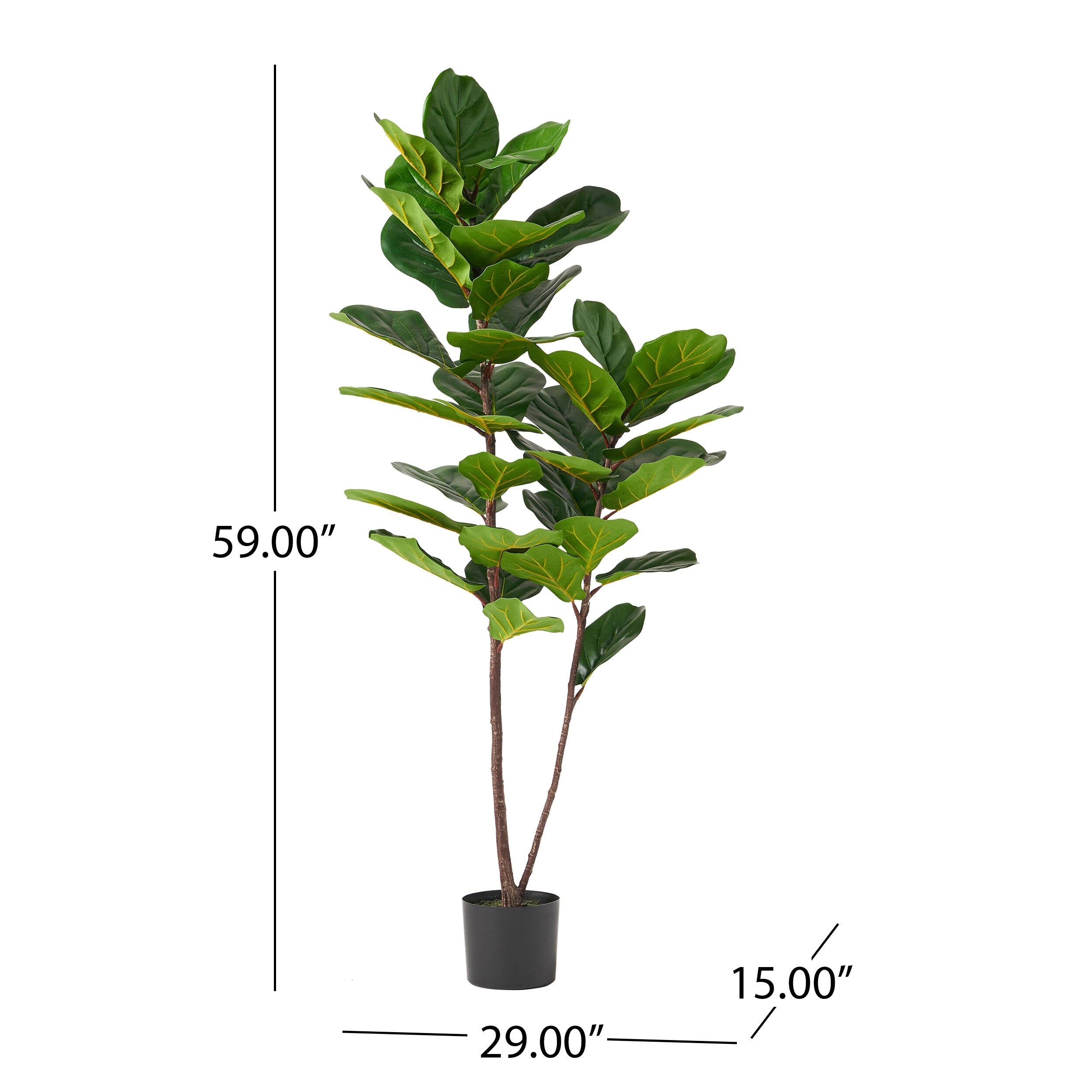 Socorro 4' x 1.5' Artificial Fiddle-Leaf Fig Tree by Christopher Knight Home